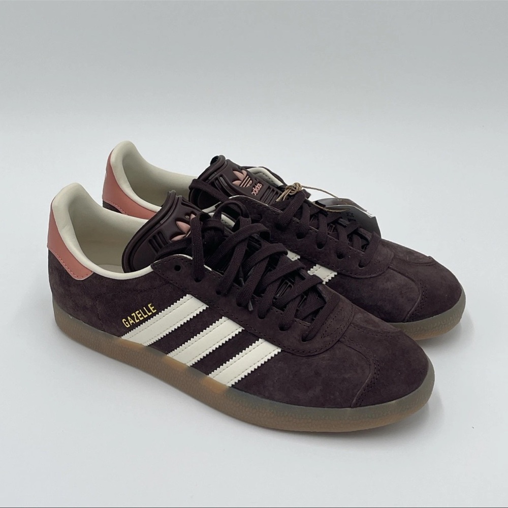 adidas Originals Women's Gazelle Shadow Brown / Cream White / Gum IF3233 New